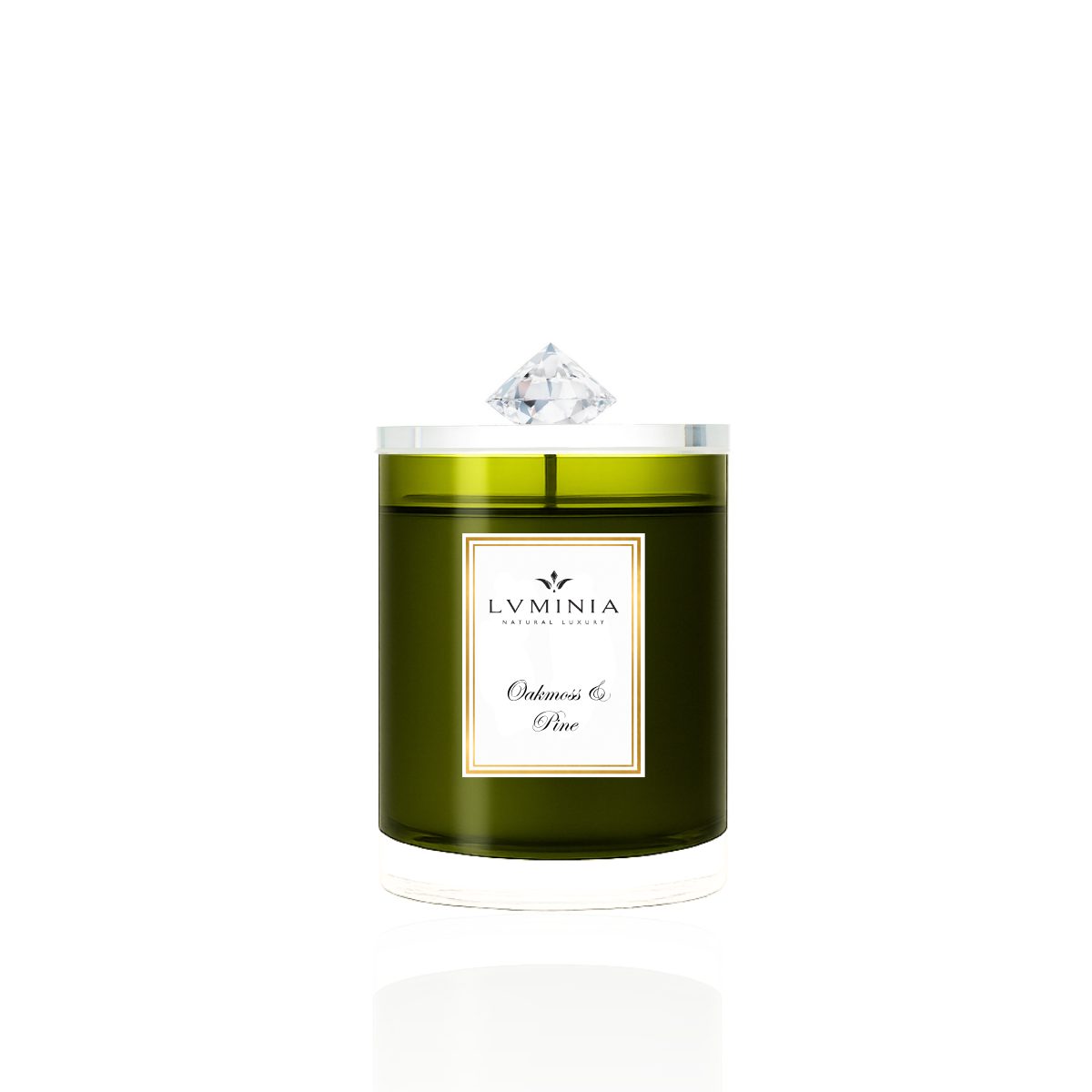 Oakmoss & Pine candle in olive crystal, 260 g, Photo 2