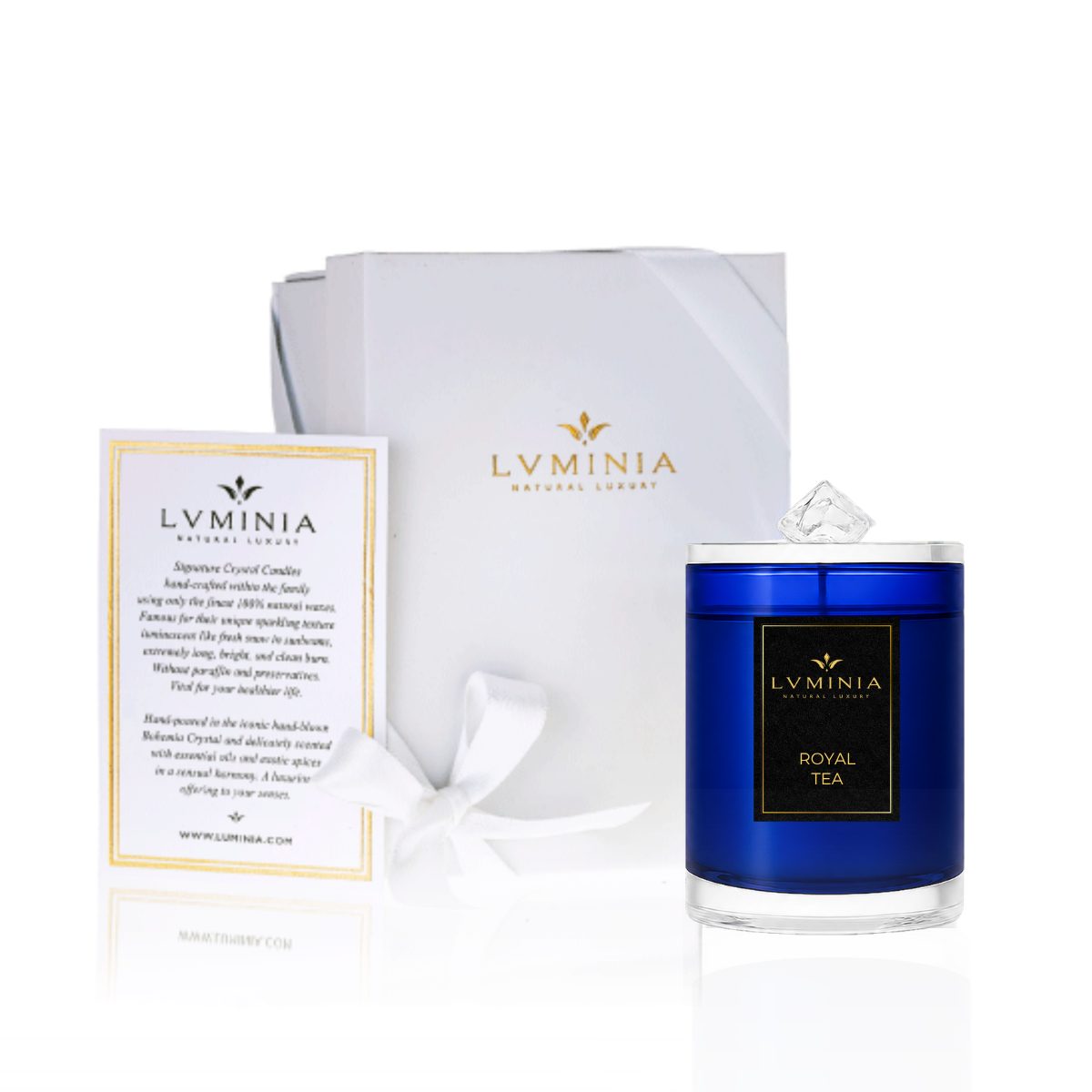 Royal Tea candle in Midnight Blue crystal, 260 g, Photo 2